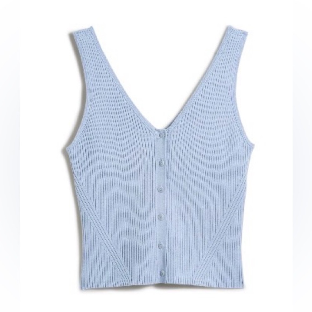 Madewell Sky Blue Button-Front Tank Top